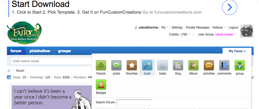 1. First, hover over the "My favor" drop down and click "tools" 1. First, hover over the "My favor" drop down and click "tools"