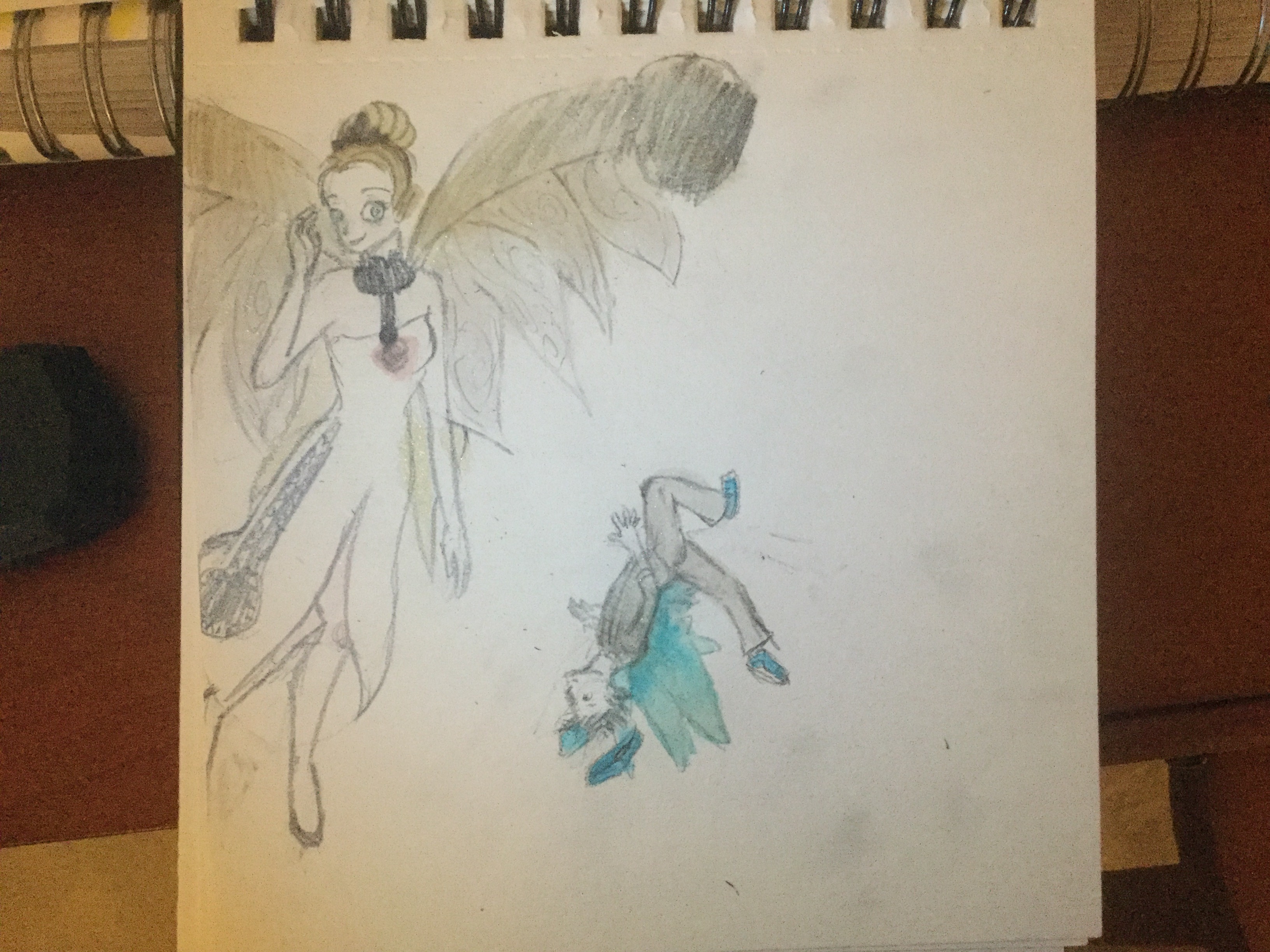 I messed up on the eyes and the watercolor got everywhere! Let's just pretend it's makeup.