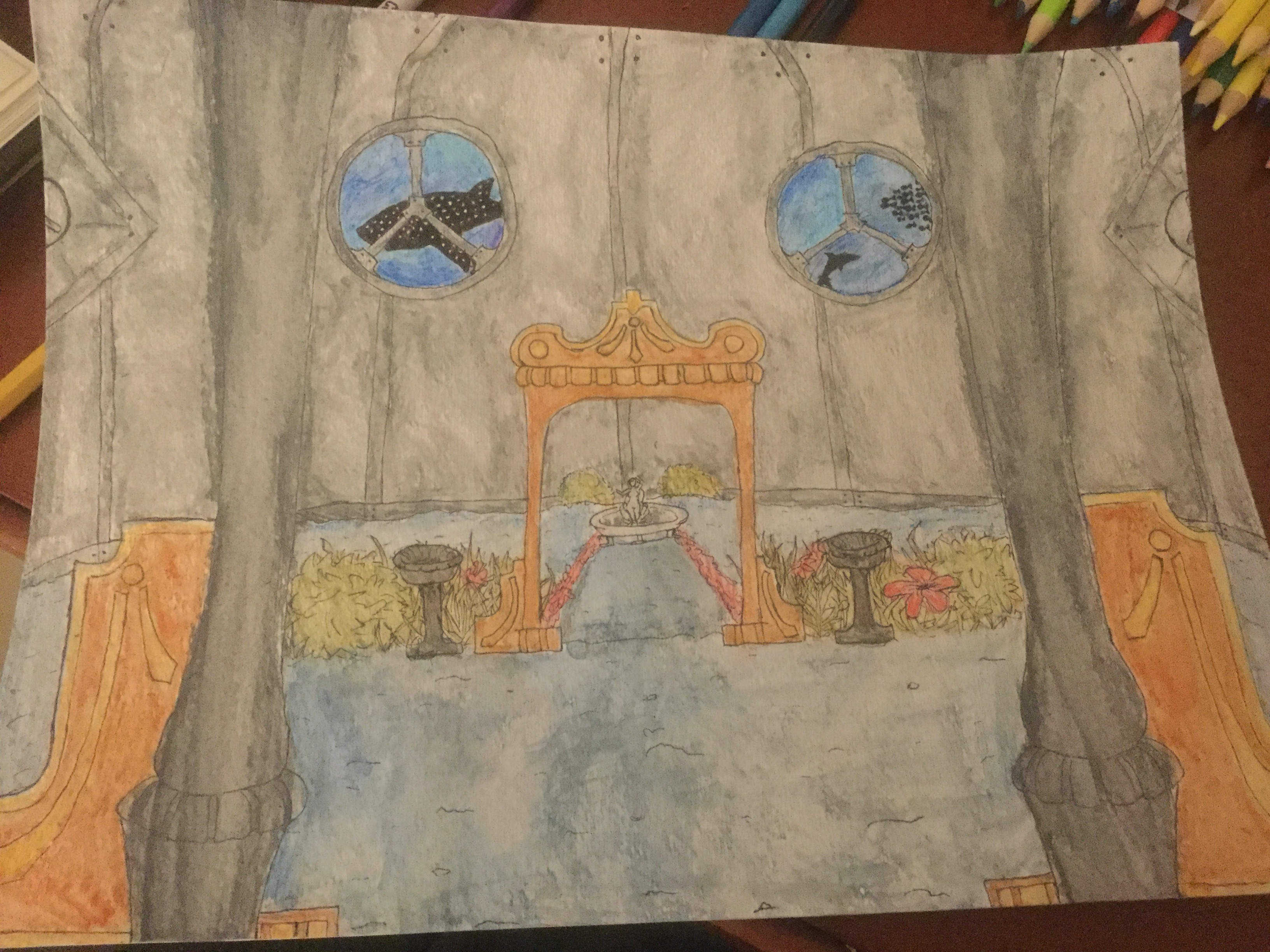 I haven't figured out watercolor pencils, but here's something I did recently.