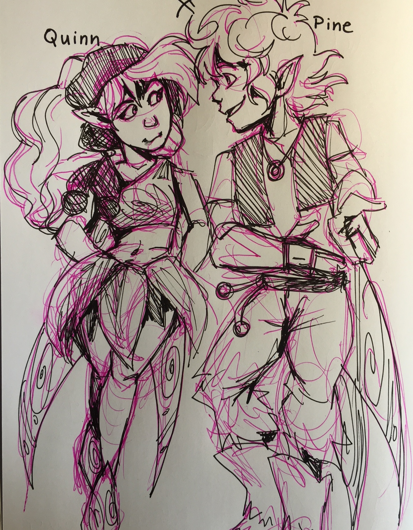 the sketch of the two