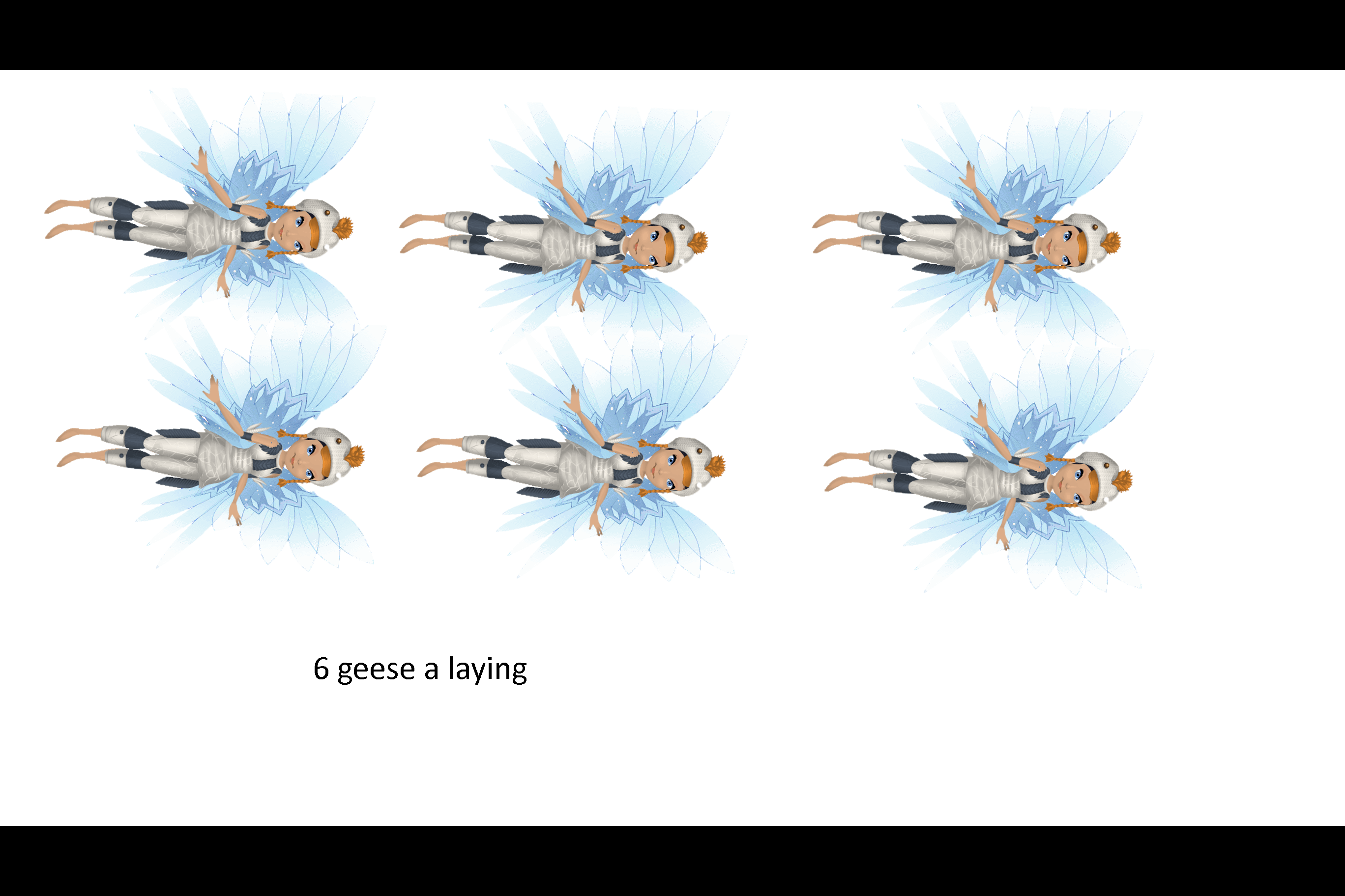 6 geese a laying
