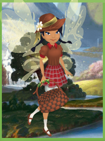 Dressed up as a farm girl who picks eggs. Dressed up as a farm girl who picks eggs.