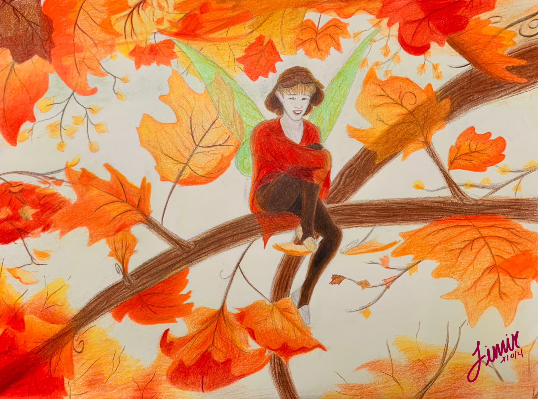 Jimin Visits In A Maple Tree